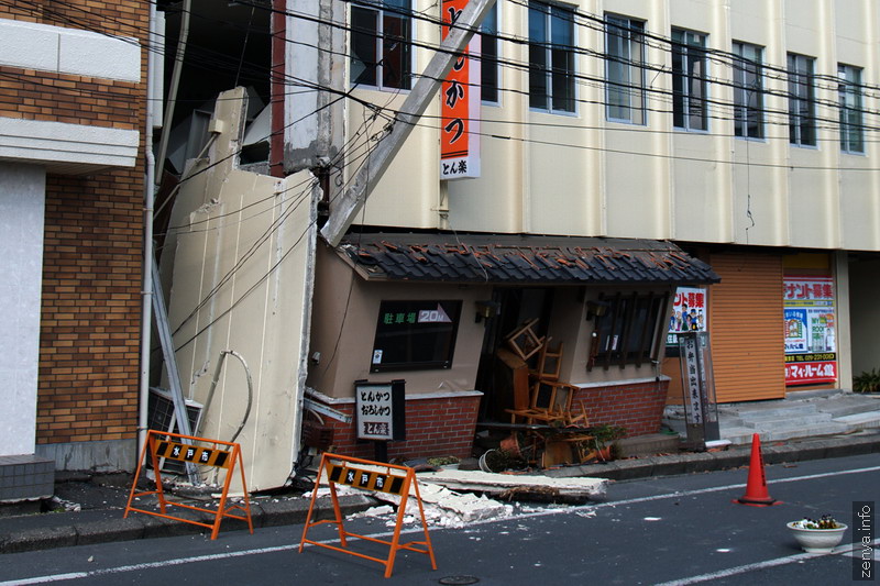 地震で被害を受けた建物