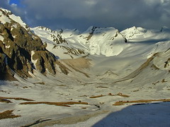Djankuat glacier in spring