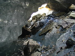 Inside of a glacial stream meander