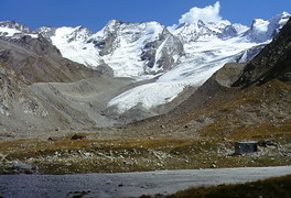 Djankuat glacier in autumn