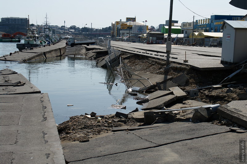 Damaged dock in Hitachinaka