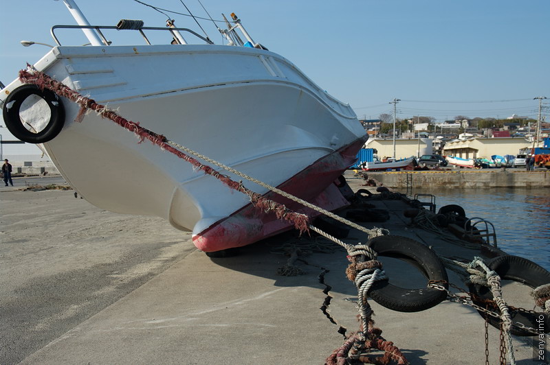 Lifted up boat