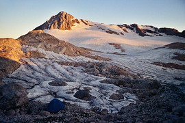 Фишт, ледник, палатка