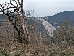 Устье реки Аше с высоты птичьего полёта