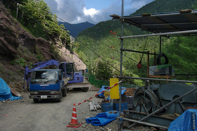 治山運搬路の道路工事