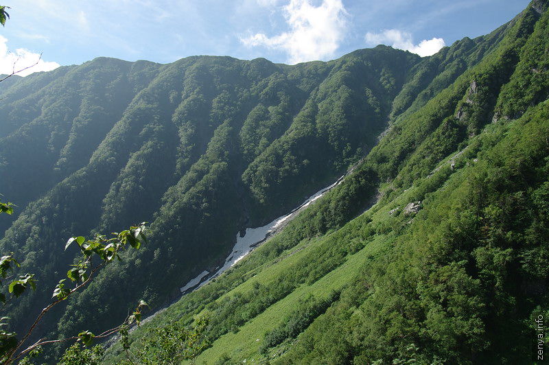 右俣コースから北岳雪渓