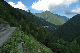 治山運搬路とアサヨ峰