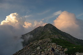 夕方の北岳