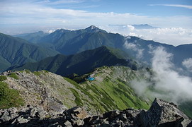 北岳から甲斐駒ケ岳方面