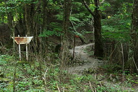 広河原山荘付近の登山口