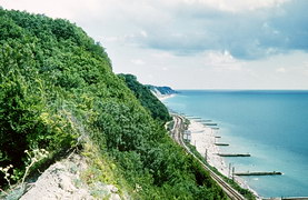トゥアプセ付近の黒海沿岸と鉄道