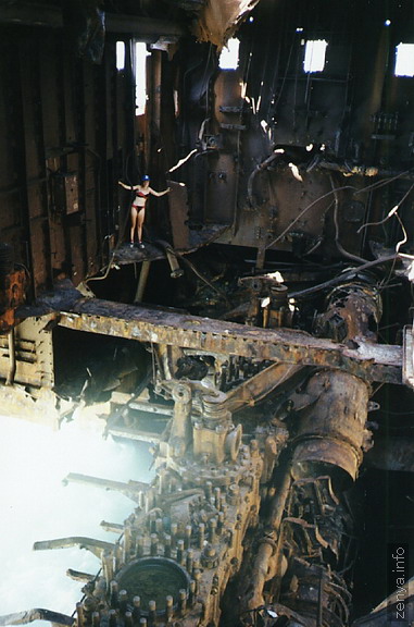 Inside the tanker remains